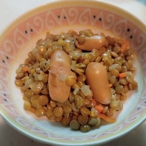 レンズ豆とソーセージの煮込み